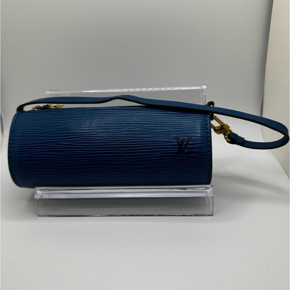 Louis Vuitton - mini Papillon pouch - excellent used condition - Blue Epi - Picture 9 of 14